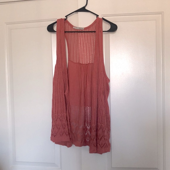 Maurices Other - Maurice’s Rose Pink Lace Long Vest